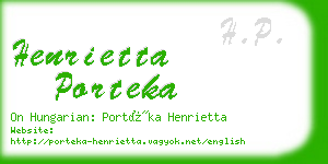 henrietta porteka business card